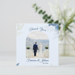 Romantische Hochzeit am Wasser Dankeskarte