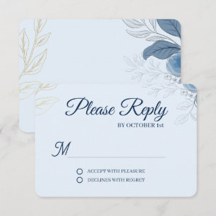 Romantische Hochzeit am Wasser RSVP Karte