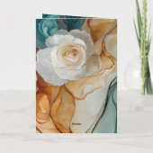 Romantische Hochzeit Aqua Blue White Gold Floral Karte (Rückseite)