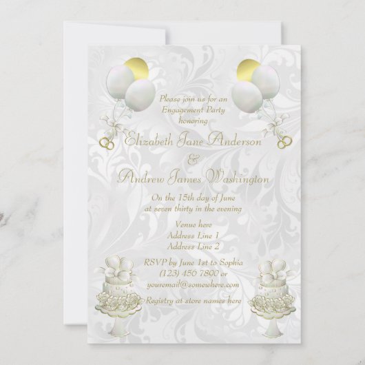 Romantische Hochzeit Bell u. Sektkelche Einladung (Rückseite)