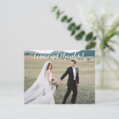 Romantische Hochzeit Danke Postcard Postkarte (Stehend Vorderseite)