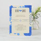 Romantische Hochzeit der Blauen Flora Einladung (Stehend Vorderseite)