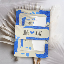 Romantische Hochzeit der Blauen Flora Einladungsbanderole