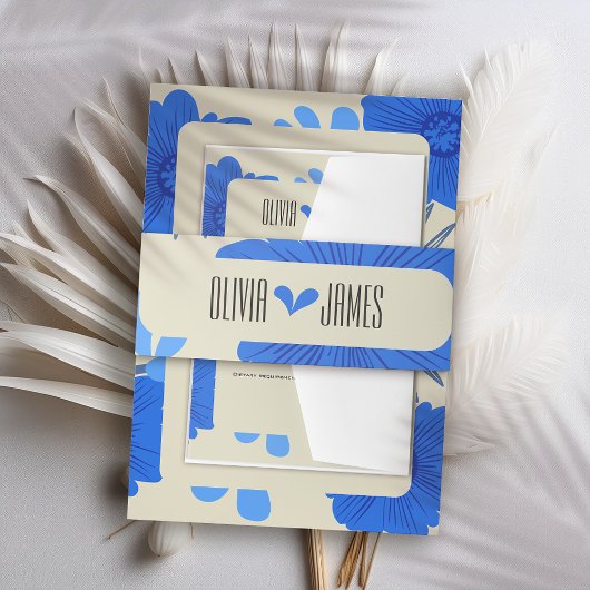 Romantische Hochzeit der Blauen Flora Einladungsbanderole