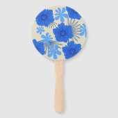 Romantische Hochzeit der Blauen Flora Fächer (Rückseite)