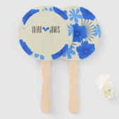 Romantische Hochzeit der Blauen Flora Fächer (Vorne und Hinten)