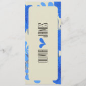 Romantische Hochzeit der Blauen Flora Menükarte (Rückseite)