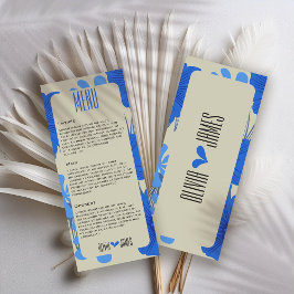 Romantische Hochzeit der Blauen Flora Menükarte