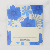 Romantische Hochzeit der Blauen Flora Platzkarte (Außenseite Aufgefaltet)