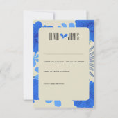 Romantische Hochzeit der Blauen Flora RSVP Karte (Vorderseite)