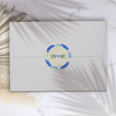 Romantische Hochzeit der Blauen Flora Runder Aufkleber