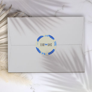 Romantische Hochzeit der Blauen Flora Runder Aufkleber