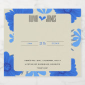 Romantische Hochzeit der Blauen Flora Schaumweinetikett (Einzelnes Label)