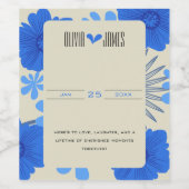 Romantische Hochzeit der Blauen Flora Weinetikett (Einzelnes Label)