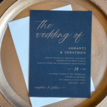 Romantische Hochzeit der modernen Marine mit Blau