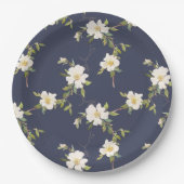 Romantische Hochzeit der Navy Pappteller (Vorderseite)