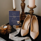 Romantische Hochzeit der Navy und des Goldenen Rop Einladung