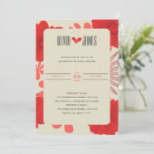 Romantische Hochzeit der Roten Flora Einladung (Stehend Vorderseite)