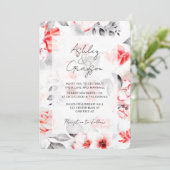 Romantische Hochzeit der Roten Flora Einladung (Stehend Vorderseite)