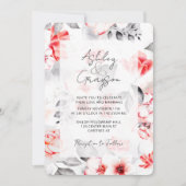 Romantische Hochzeit der Roten Flora Einladung (Vorderseite)