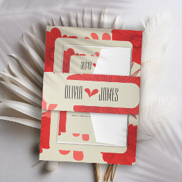 Romantische Hochzeit der Roten Flora Einladungsbanderole