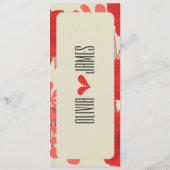 Romantische Hochzeit der Roten Flora Menükarte (Rückseite)