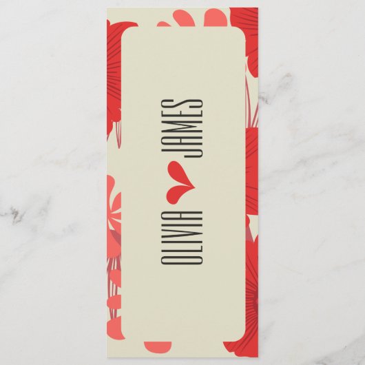 Romantische Hochzeit der Roten Flora Menükarte (Rückseite)