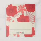 Romantische Hochzeit der Roten Flora Platzkarte (Außenseite Aufgefaltet)