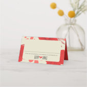 Romantische Hochzeit der Roten Flora Platzkarte (Vorderseite)