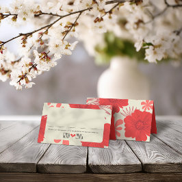 Romantische Hochzeit der Roten Flora Platzkarte