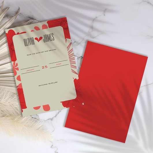 Romantische Hochzeit der Roten Flora Save The Date
