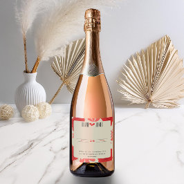 Romantische Hochzeit der Roten Flora Schaumweinetikett