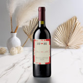 Romantische Hochzeit der Roten Flora Weinetikett