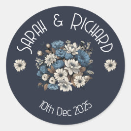 Romantische Hochzeit der Seestreitkräfte Runder Aufkleber