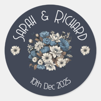 Romantische Hochzeit der Seestreitkräfte Runder Aufkleber