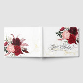 Romantische Hochzeit der Wasserfarbe Burgund Gästebuch (Voll)