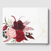 Romantische Hochzeit der Wasserfarbe Burgund Gästebuch (Rückseite)