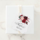 Romantische Hochzeit der Wasserfarbe Burgund Geschenkanhänger (Beispiel)