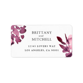 Romantische Hochzeit der Wasserfarben Adressaufkleber