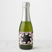 Romantische Hochzeit der Wasserfarben - Danke Mini Schaumweinetikett (Vorderseite)