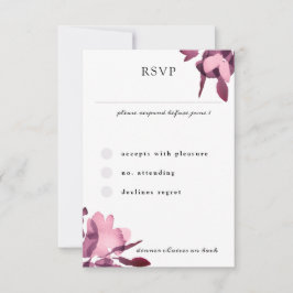 Romantische Hochzeit der Wasserfarben RSVP Karte