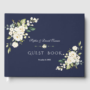 Romantische Hochzeit der weißen Blume Gästebuch