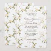 Romantische Hochzeit der Weißen Flora Einladung (Vorne/Hinten)