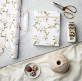 Romantische Hochzeit der Weißen Flora Geschenkpapier