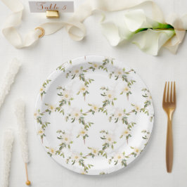Romantische Hochzeit der Weißen Flora Pappteller