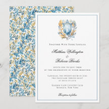 Romantische Hochzeit des Blue Wappen Monogram