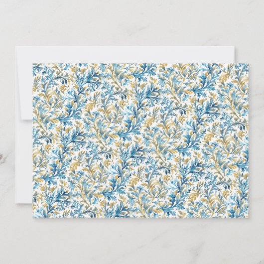 Romantische Hochzeit des Blue Wappen Monogram Save The Date (Rückseite)