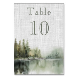 Romantische Hochzeit des grünen Waldes Tischnummer