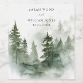 Romantische Hochzeit des grünen Waldes Weinetikett (Einzelnes Label)