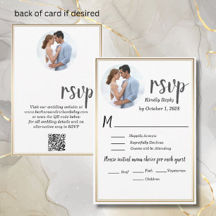 Romantische Hochzeit des modernen Fotos RSVP Karte